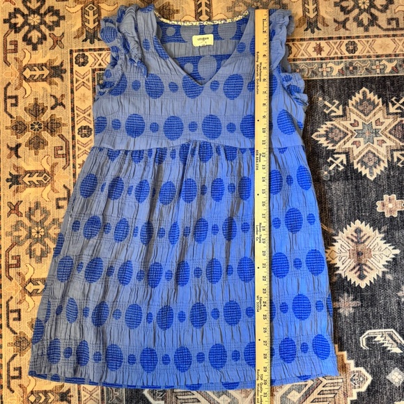 Umgee Cornflower Swiss Dot Jacquard Short Dress Blue 100% Cotton Women’s Size M - Picture 13 of 13